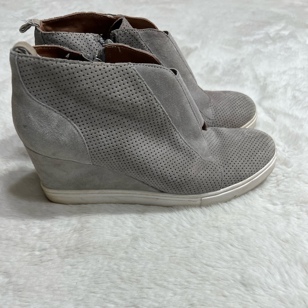 Paolo Linea suede zip wedge sneaker womens shoe size 8 M